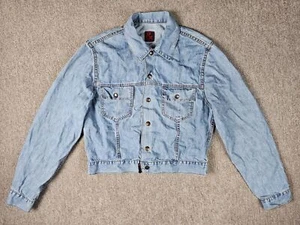 Vintage Dolce&Gabbana Denim Jacket Women Size 50 Blue 90s Collared Jeans D&G - Picture 1 of 19