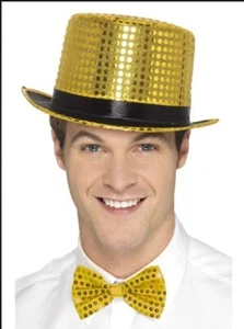 Gold sequin bow Smiffys 44383 - Picture 1 of 1