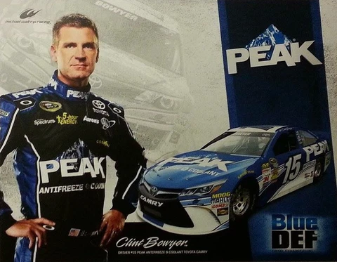2015 CLINT BOWYER "PEAK DEF BLUE TOYOTA" #15 NASCAR SPRINT CUP POSTCARD Cover