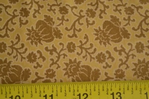 By 1/2 Yd/Brown Floral on Gold Quilt Cotton/Moda/Bon Voyage/Laundry Basket,P6775 - Picture 1 of 7