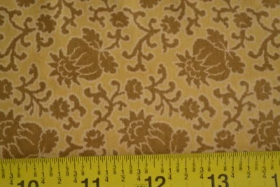 35" Long, Brown Floral on Gold Quilt Cotton/Moda/Bon Voyage/Laundry Basket,P6775 - Image 1 of 4