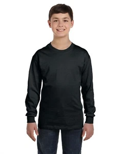 Gildan Youth Heavy Cotton Preshrunk 5.3 oz. Long Sleeves T-Shirt G540B XS-XL - Picture 1 of 14