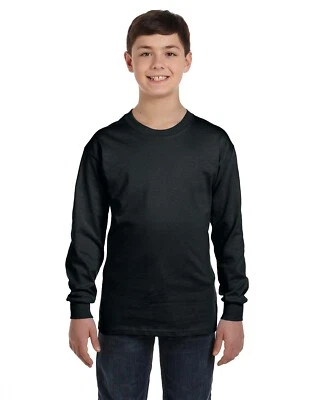 Gildan Youth Heavy Cotton Preshrunk 5.3 oz. Long Sleeves T-Shirt G540B XS-XL - Image 1 of 2
