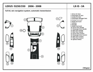 Carbon Fiber Dash Trim Kit for Lexus IS250/350 2006-2008 without navigation sys. - Imagen 1 de 1