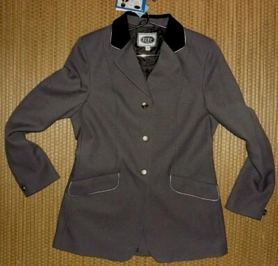 Turnierjacket Turnierblazer Damen ELT grau Samtkragen schwarz 80 40 NEU %%% TOP - Bild 1 von 3