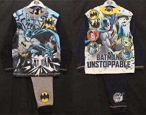 BATMAN Boy's Pyjamas / Long-Sleeved DC Super-Hero PJs Sizes 4-10 Years