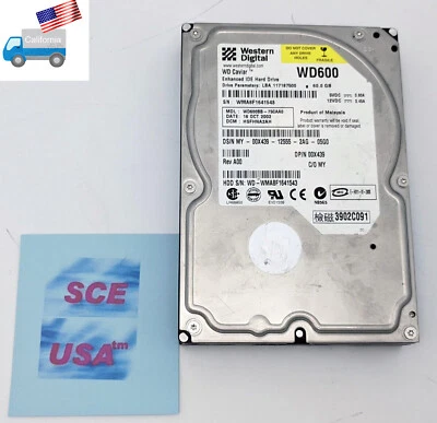 WD Caviar WD600 60GB E-IDE HDD w/ Ubuntu 18.04.6 LTS 32bit OS Bootable - Image 1 of 4