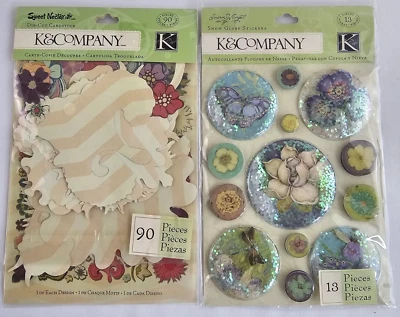 2 Sets of K & Company - Die-Cut Cardstock & Snow Globe Stickers - New NIP — 第 1/4 张图片