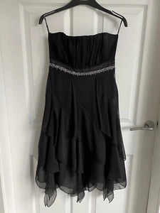 Ladies Black MORGAN Sleeveless Bandeau Party Fit & Flare Dress - Size Small - Picture 1 of 18