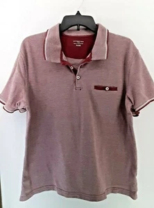 Attention Men's Polo Shirt | Gray Burgundy | XL | 100% Cotton - Picture 1 of 6