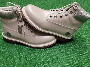 Timberland Heritage 6-Inch Waterproof Grey Full Grain Leather Boots for Women - Picture 1 of 7