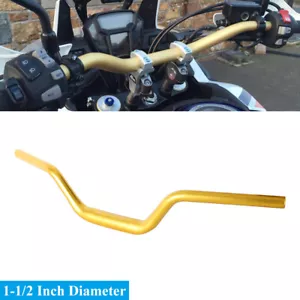 1-1/2″ Tapered Moto Style Aluminum Gold Handlebar Bar For Harley Dyna Street Bob - Picture 1 of 8