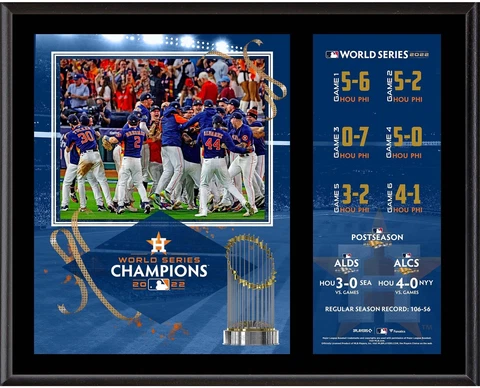 Houston Astros 12" x 15" 2022 MLB World Series Champions Sublimated Plaque Cover