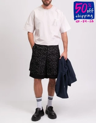 RRP €494 EMPORIO ARMANI Double Layer Shorts IT48 US38 M Wool Blend Zipped Sides - Imagem 1 de 4