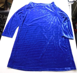 WinterSilks Damen Pullover Polyester Kobaltblau Samt Größe M - Bild 1 von 7