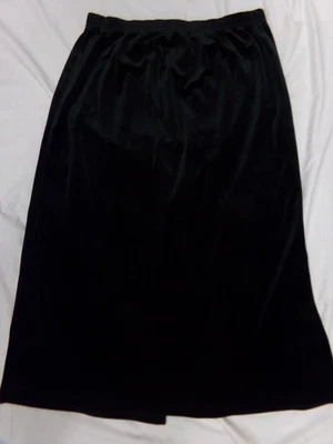 Falda larga de terciopelo negro Bentley cintura elástica para mujer talla grande 1X Foto 1 de 3
