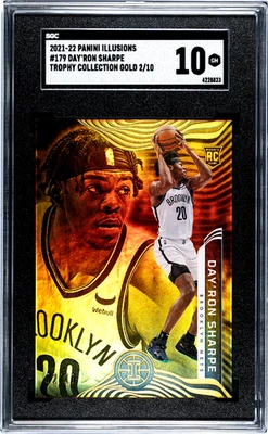 2021-22 Illusions Day'ron Sharpe #179 Trophy Collection Gold SGC 10 /10 pop 1 - Image 1 of 2