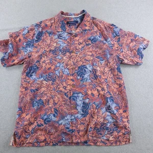 Tommy Bahama Shirt Mens L Floral Island Zone Loop Collar Silk Blend Short Sleeve - Picture 1 of 14
