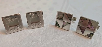 Vintage Vanguard And Mexican Sterling Silver Square Cufflinks -Stunning! - Image 1 of 4