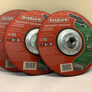 Diablo 3 Pack of 7 in. Masonry Grinding Disc - Type 27 HUB 5/8”-11 Hub -Bulk Pk