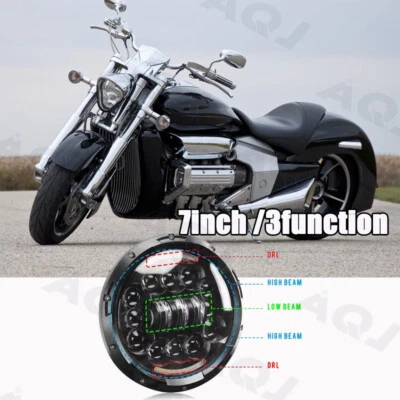 For Honda Valkyrie 1500 1999-2004 7" Motorcycle LED Headlight Projector DRL Foto 1 de 4