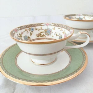 Noritake Yoshino Pair of Cups and Saucers Pink Bone China Tableware - Picture 1 of 7