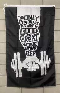 One More Rep Flag FREE SHIP Fitness Garage Gym Motivation Lifting USA 3x5’ - Picture 1 of 1