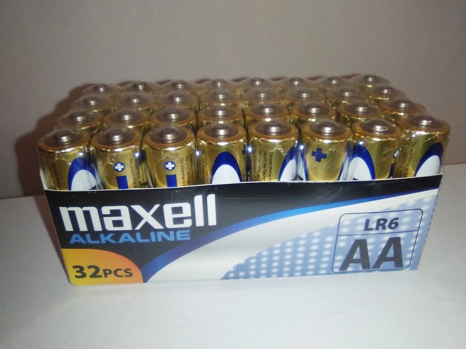 Pilas alcalinas AA - Pack 32 pilas - Maxell pila LR6