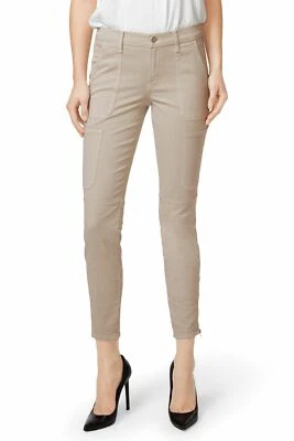 $450 Marca J Mujer Beige Tiro Medio Bolsillos Tobillo Cremallera Ajustado Caquis Talla 25 Foto 1 de 3