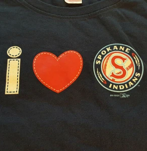 Spokane Indians T Shirt Womens XL X-Large EUC Blue Texas Rangers Baseball INV864 - Picture 1 of 6