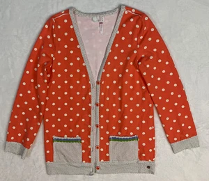 Matilda Jane 435 Size 14 Hang Time Cardigan Coral Polka Dot Pockets Button Front - Picture 1 of 5
