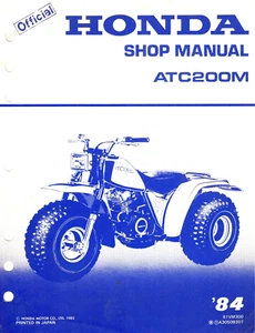 OEM Genuine Honda Dealer/Owner's Service Repair/Manual 1984 ATC200M - Picture 1 of 1