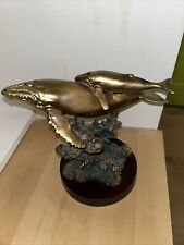 Bronze Statue Humpback Mother and Calf, Brass coated Poly-Resin Whales Unlimited