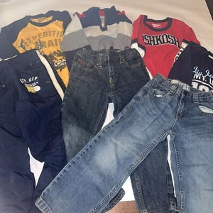 OSHKOSH Boys' 5T Lot Jeans, Sweater, Tops And Sweatpants - Picture 1 of 10