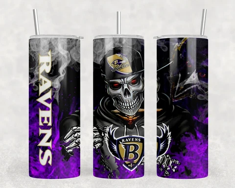 Ravens Skull 20 oz Tumbler Cover