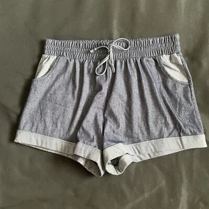 Shosho girls youth blue denim print elastic waistband shorts size L large - Picture 1 of 5