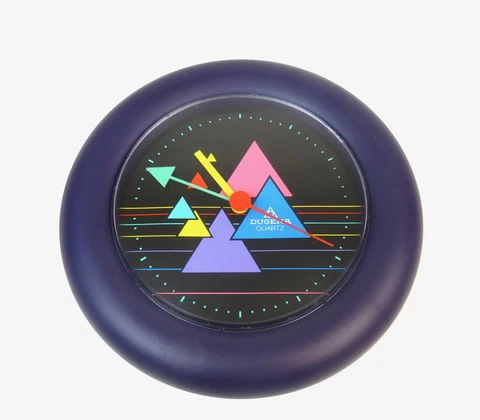 STUNNING POSTMODERN 80s POP ART VINTAGE MEMPHIS AGE PURPLE WALL CLOCK BY DUGENA Cover