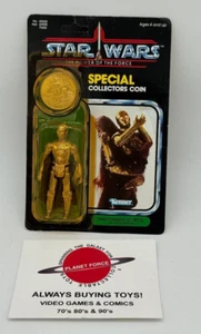 C-3PO 1985 extremidades extraíbles sin usar, en caja, de colección Star Wars POTF 92 parte posterior sin perforar NUEVO - Imagen 1 de 5