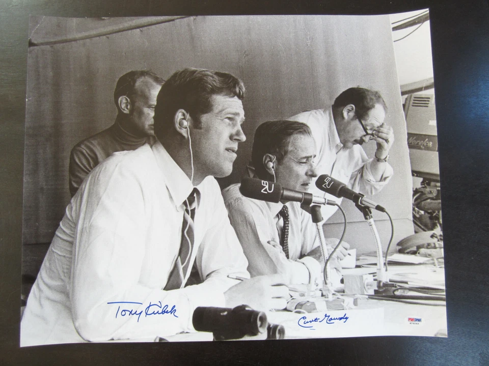 CURT GOWDY TONY KUBEK AUTOGRAPH 16 X 20 PHOTO PSA/DNA NEW YORK YANKEES - Image 1 of 1