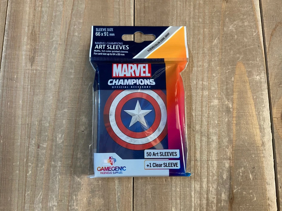 Marvel Champions Sleeves Captain America - Game Letters LCG - Ffg - GAMEGENIC - Image 1 of 1