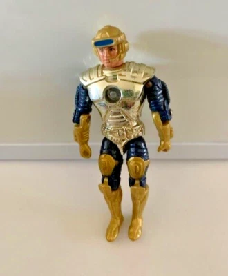 Figura de 4 pulgadas Mattel 1986 Captain Power serie 1 Captain Power #3896 azul/dorado Foto 1 de 2