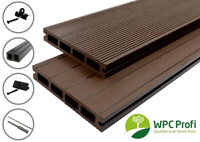 WPC Terrassendielen Komplettset Braun chocolate Bausatz 16 - 72 m² - Bild 1 von 4