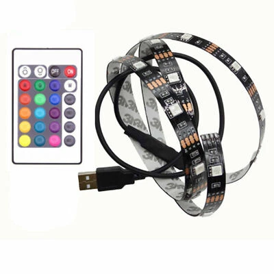 USB Powered RGB Color Change 5050 LED Strips Computer TV PC Back Light Kit DC 5V - Image 1 of 4