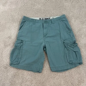 Old Navy Cargo Shorts Mens Size 36 Green Khakis Chino Flat Front Cotton - Picture 1 of 15