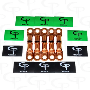 (10) 1/0 AWG Gauge Copper Lugs w/ GREEN & BLACK Heat Shrink Ring Terminals - Picture 1 of 2