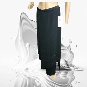 NWT JR Nites by Caliendo Black Beaded Sheer Overlay Dress Pants Sz 10 - Picture 1 of 8