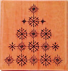 ARBRE EN CRISTAL NOIR PENNY timbre en bois caoutchouc rouge HTF vacances flocon de neige