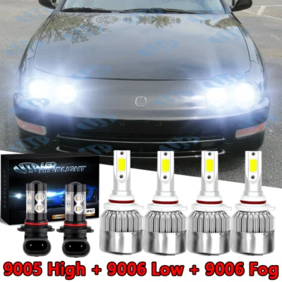 For 1994-1997 Acura Integra LED Headlight Fog Light Bulbs Kit 9005 9006 H/L Beam - Image 1 of 4