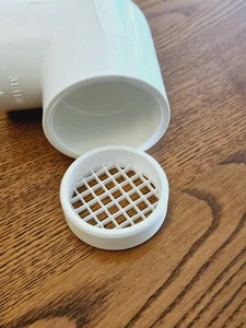 1-1/2" PVC Pipe Vent Screen, 1.90" OD, 1/4" Mesh, All Plastic for 1-1/2" Fitting - Picture 1 of 5