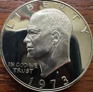 1973-S Silver Proof Eisenhower Dollar Key Date RARE GEM FREE SHIPPING - Picture 1 of 3